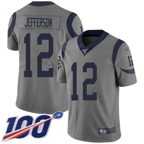 Nike Rams #12 Van Jefferson Gray Men's Stitched NFL Limited Inverted Legend 100th Season Jersey