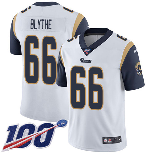 Nike Rams #66 Austin Blythe White Men's Stitched NFL 100th Season Vapor Untouchable Limited Jersey