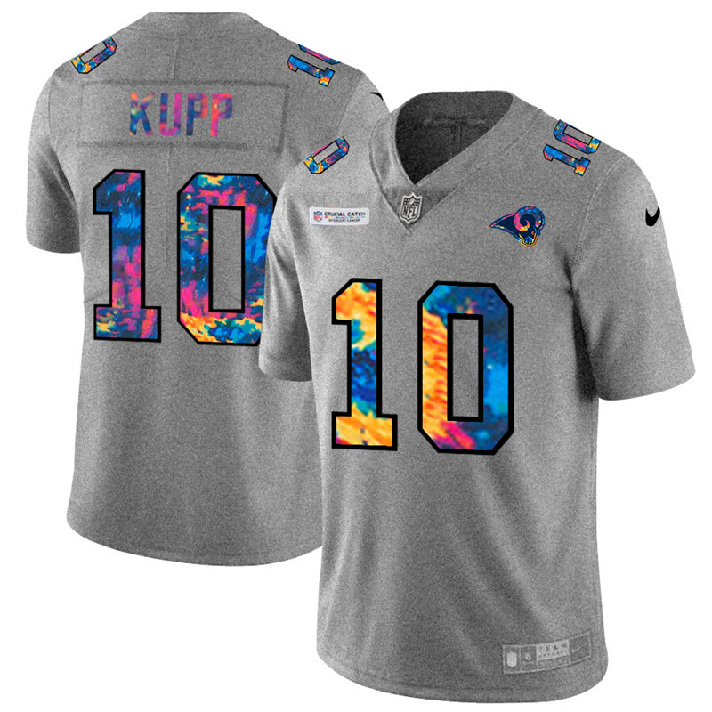 Los Angeles Rams #10 Cooper Kupp Men's Nike Multi-Color 2020 NFL Crucial Catch NFL Jersey Greyheather
