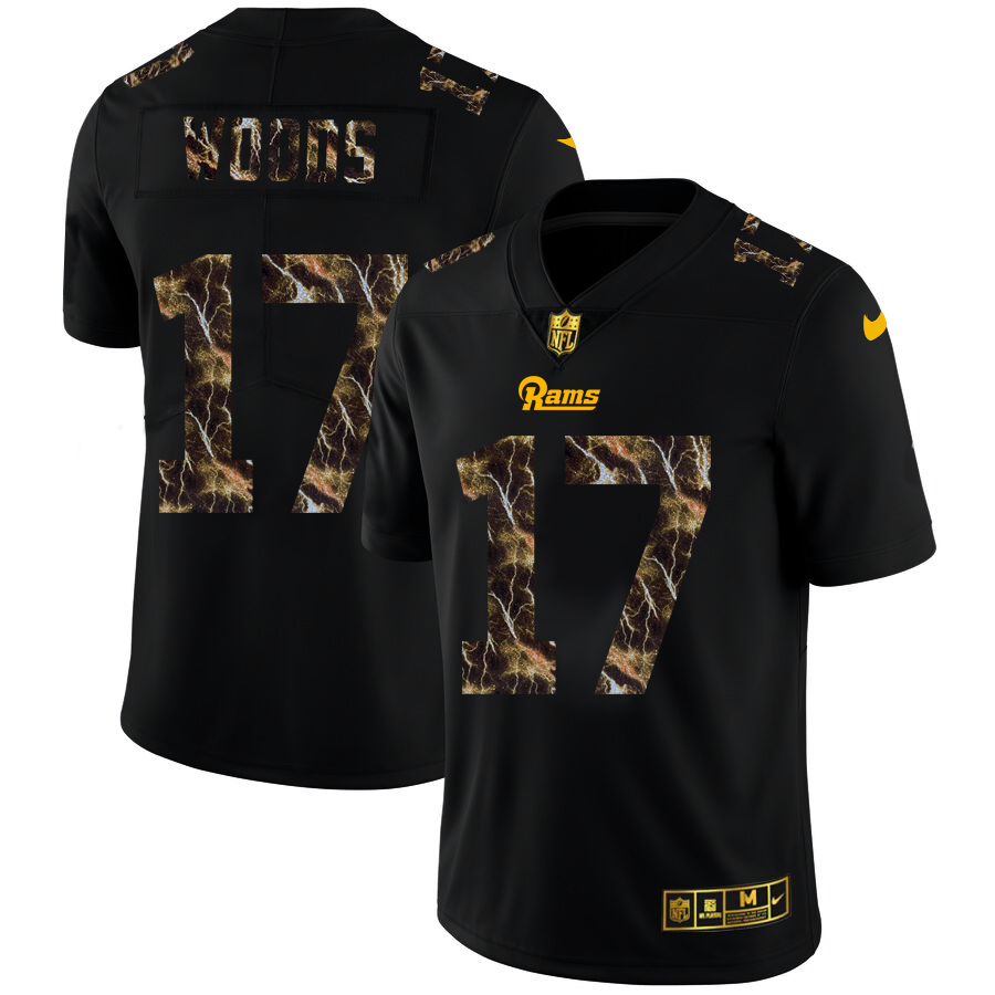 Los Angeles Rams #17 Robert Woods Men's Black Nike Flocked Lightning Vapor Limited NFL Jersey