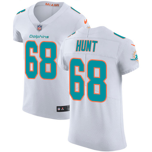 Nike Dolphins #68 Robert Hunt White Men's Stitched NFL New Elite Jersey