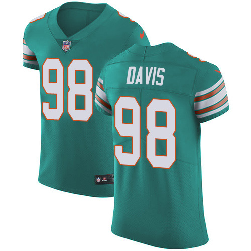 Nike Dolphins #98 Raekwon Davis Aqua Green Alternate Men's Stitched NFL New Elite Jersey