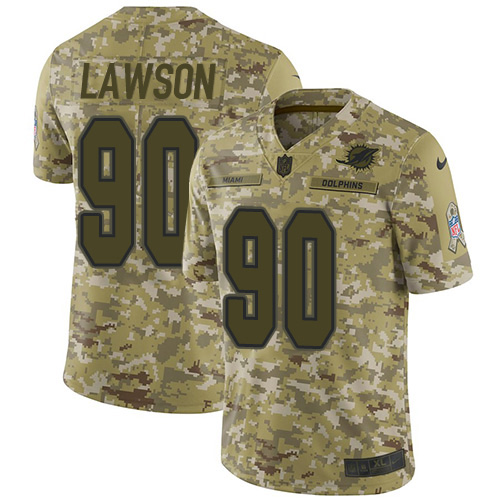 Nike Dolphins #90 Shaq Lawson Camo Men's Stitched NFL Limited 2018 Salute To Service Jersey