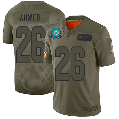 Nike Dolphins #26 Salvon Ahmed Camo Men's Stitched NFL Limited 2019 Salute To Service Jersey