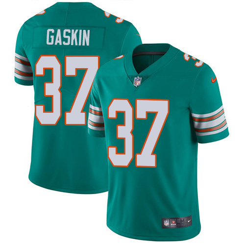 Nike Dolphins #37 Myles Gaskin Aqua Green Alternate Men's Stitched NFL Vapor Untouchable Limited Jersey