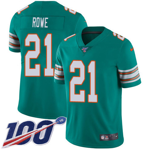 Nike Dolphins #21 Eric Rowe Aqua Green Alternate Men's Stitched NFL 100th Season Vapor Untouchable Limited Jersey