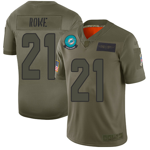 Nike Dolphins #21 Eric Rowe Camo Men's Stitched NFL Limited 2019 Salute To Service Jersey