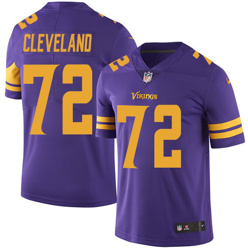 Nike Vikings #72 Ezra Cleveland Purple Men's Stitched NFL Limited Rush Jersey