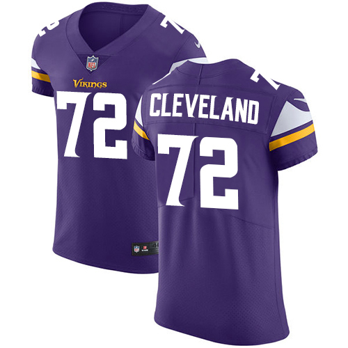 Nike Vikings #72 Ezra Cleveland Purple Team Color Men's Stitched NFL Vapor Untouchable Elite Jersey