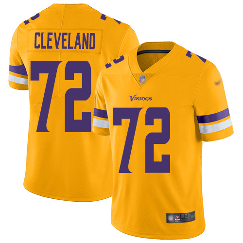 Nike Vikings #72 Ezra Cleveland Gold Men's Stitched NFL Limited Inverted Legend Jersey