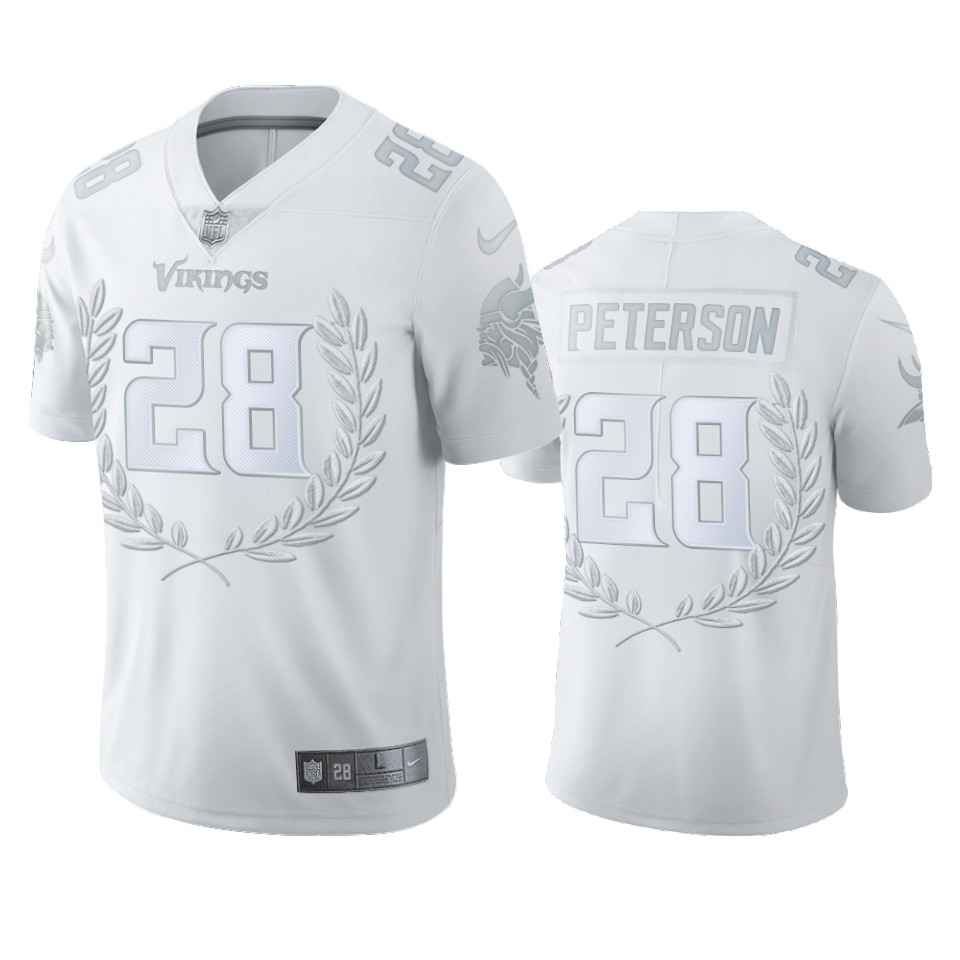 Minnesota Vikings #28 Adrian Peterson Men''s Nike Platinum NFL MVP Limited Edition Jersey