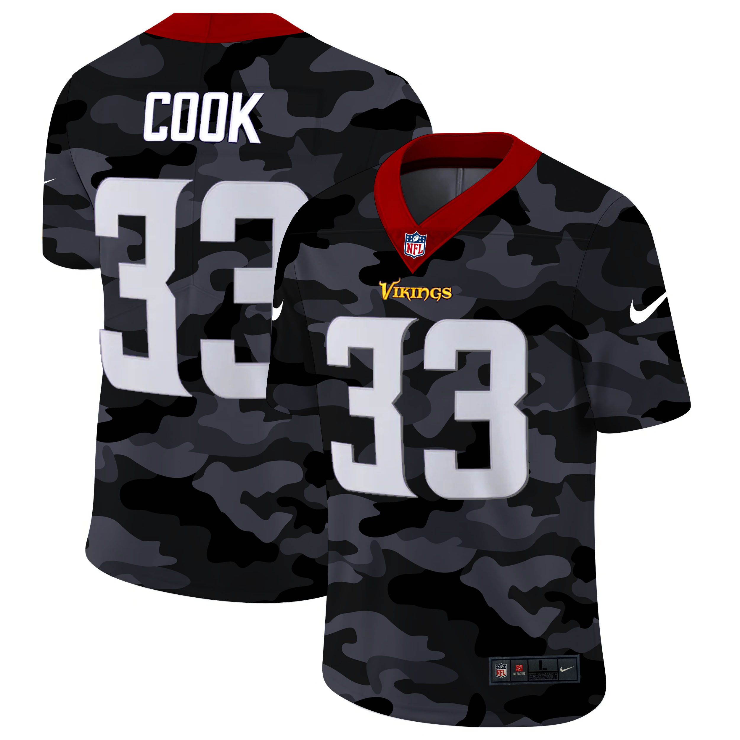 Minnesota Vikings #33 Dalvin Cook Men's Nike 2020 Black CAMO Vapor Untouchable Limited Stitched NFL Jersey