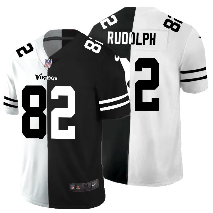 Minnesota Vikings #82 Kyle Rudolph Men's Black V White Peace Split Nike Vapor Untouchable Limited NFL Jersey