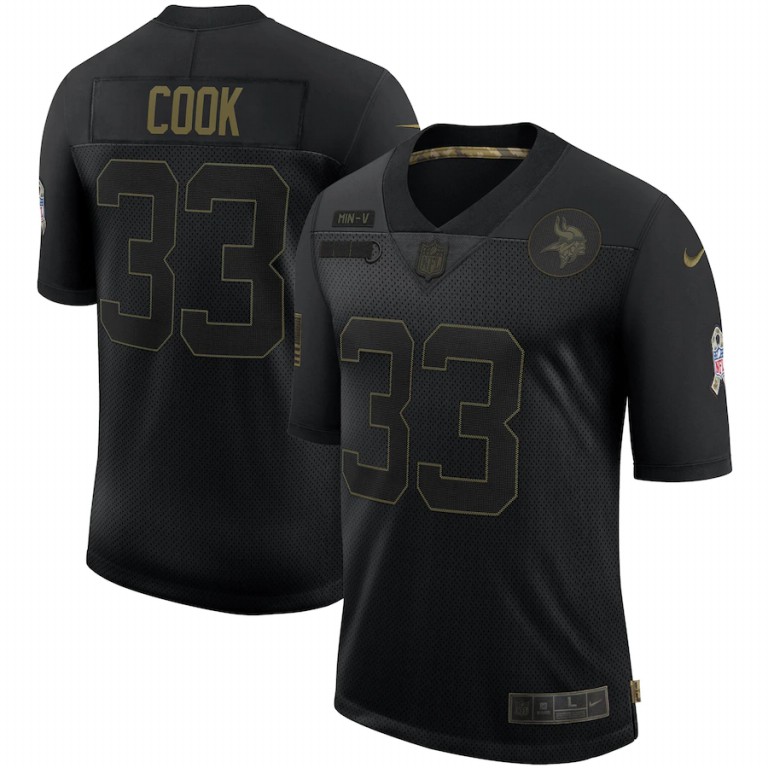 Minnesota Vikings #33 Dalvin Cook Nike 2020 Salute To Service Limited Jersey Black