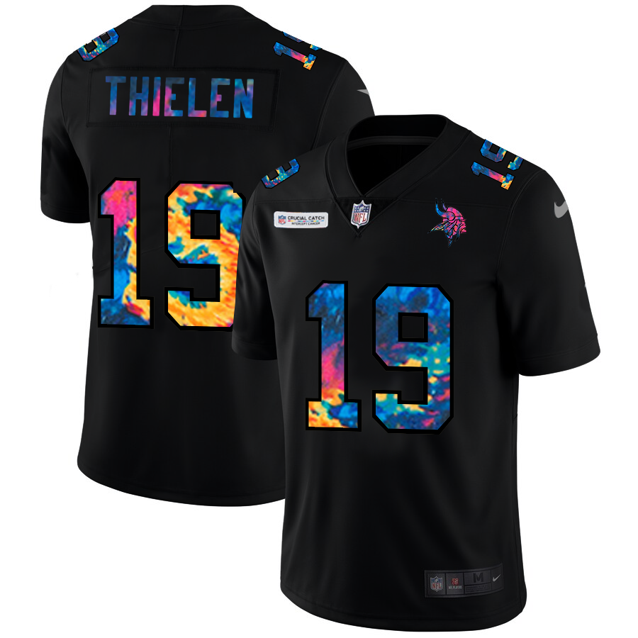 Minnesota Vikings #19 Adam Thielen Men's Nike Multi-Color Black 2020 NFL Crucial Catch Vapor Untouchable Limited Jersey
