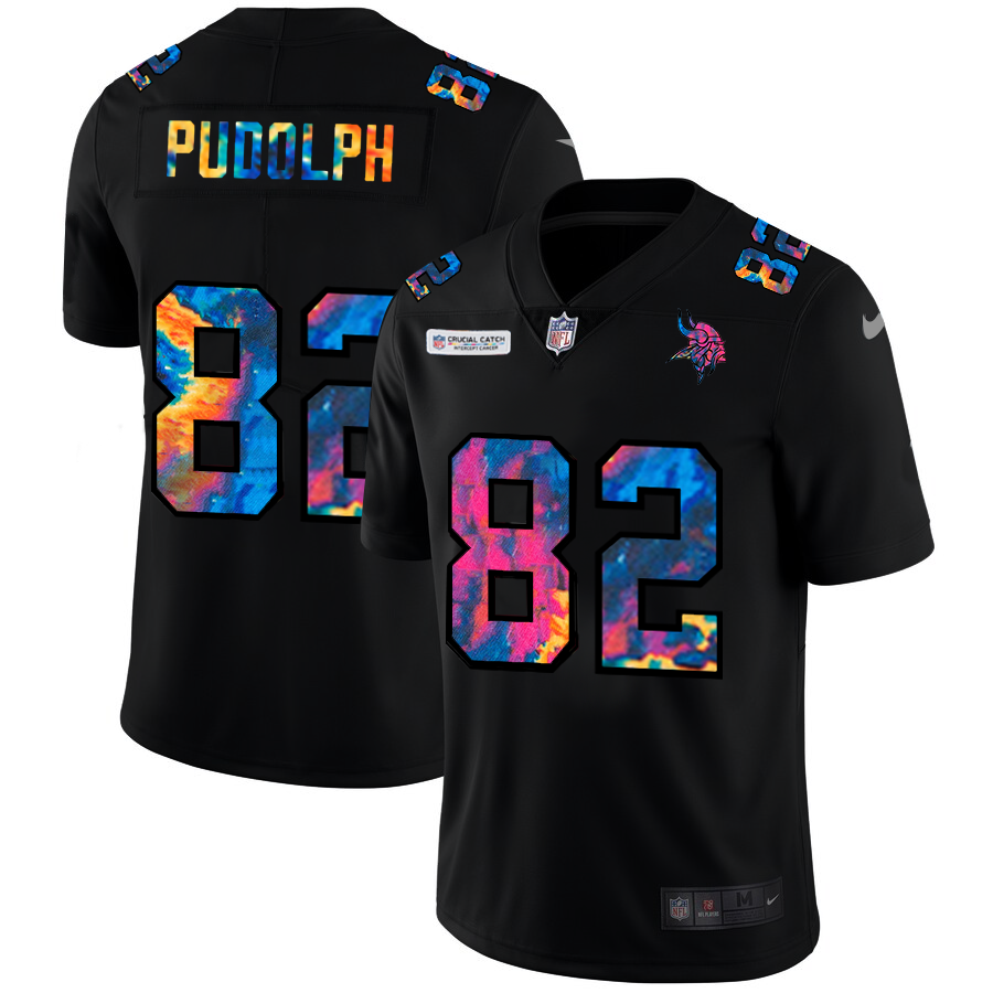 Minnesota Vikings #82 Kyle Rudolph Men's Nike Multi-Color Black 2020 NFL Crucial Catch Vapor Untouchable Limited Jersey