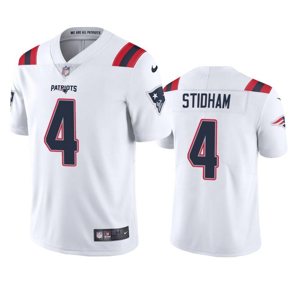 New England Patriots #4 Jarrett Stidham Men's Nike White 2020 Vapor Limited Jersey