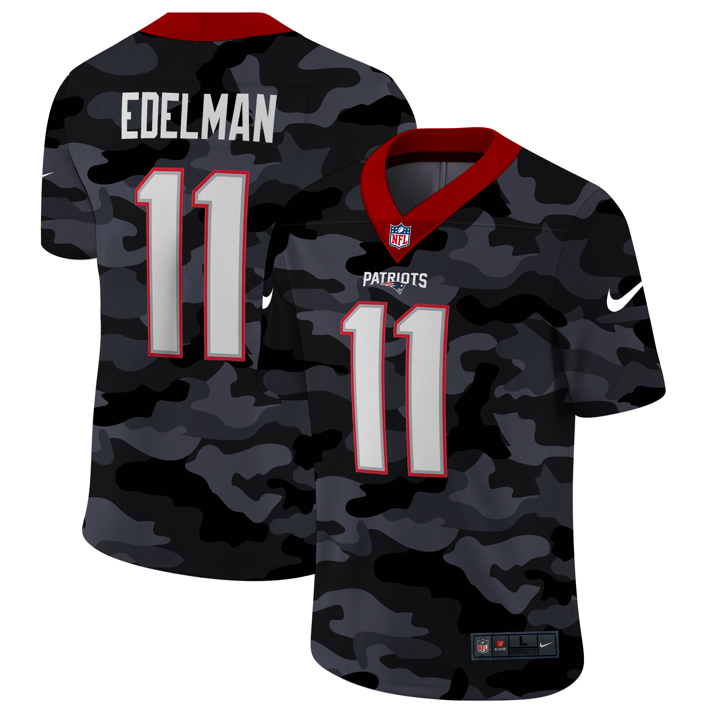 New England Patriots #11 Julian Edelman Men's Nike 2020 Black CAMO Vapor Untouchable Limited Stitched NFL Jersey