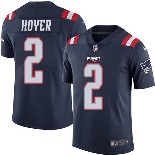 Nike Patriots #2 Brian Hoyer Navy Blue Men's Stitched NFL Limited Rush Jersey