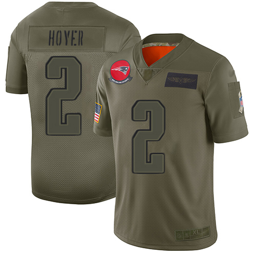 Nike Patriots #2 Brian Hoyer Camo Men's Stitched NFL Limited 2019 Salute To Service Jersey