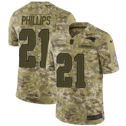 Nike Patriots #21 Adrian Phillips Camo Men's Stitched NFL Limited 2018 Salute To Service Jersey