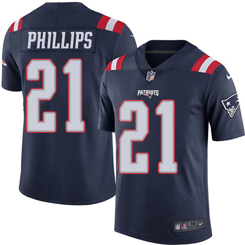Nike Patriots #21 Adrian Phillips Navy Blue Men's Stitched NFL Limited Rush Jersey