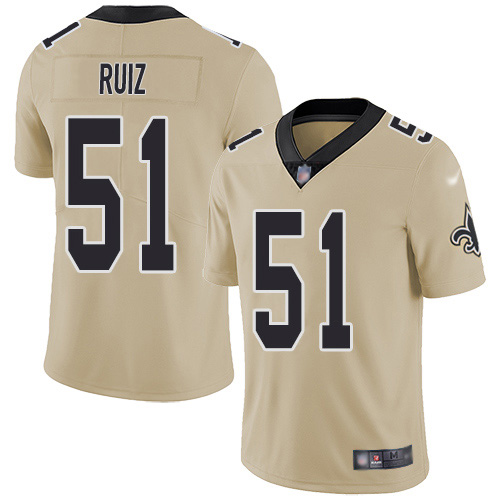 Nike Saints #51 Cesar Ruiz Gold Men's Stitched NFL Limited Inverted Legend Jersey