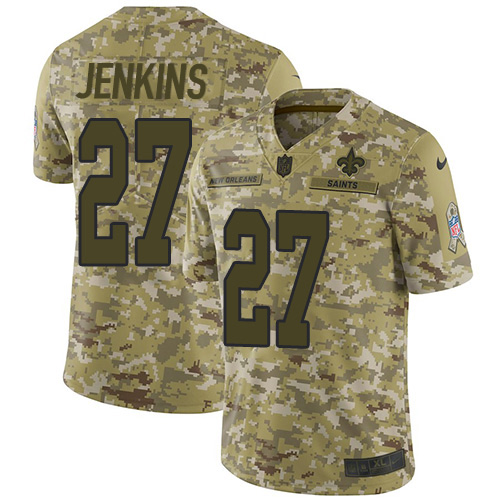 Nike Saints #27 Malcolm Jenkins Camo Men's Stitched NFL Limited 2018 Salute To Service Jersey