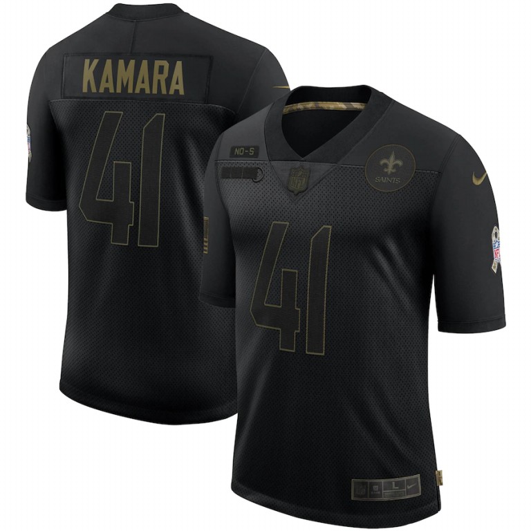 New Orleans Saints #41 Alvin Kamara Nike 2020 Salute To Service Limited Jersey Black