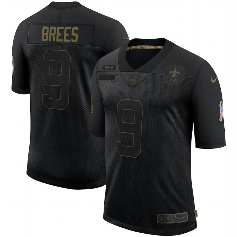 New Orleans Saints #9 Drew Brees Nike 2020 Salute To Service Limited Jersey Black