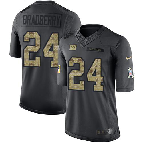 Nike Giants #24 James Bradberry Black Men's Stitched NFL Limited 2016 Salute to Service Jersey