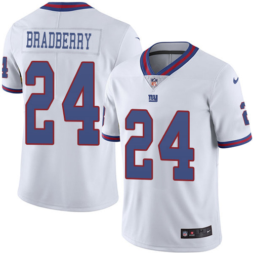 Nike Giants #24 James Bradberry White Men's Stitched NFL Limited Rush Jersey