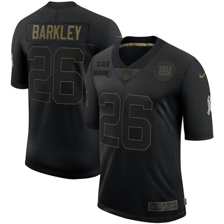 New York Giants #26 Saquon Barkley Nike 2020 Salute To Service Limited Jersey Black