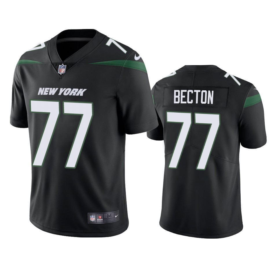 New York Jets #77 Mekhi Becton Men's Nike Black 2020 NFL Draft Vapor Limited Jersey