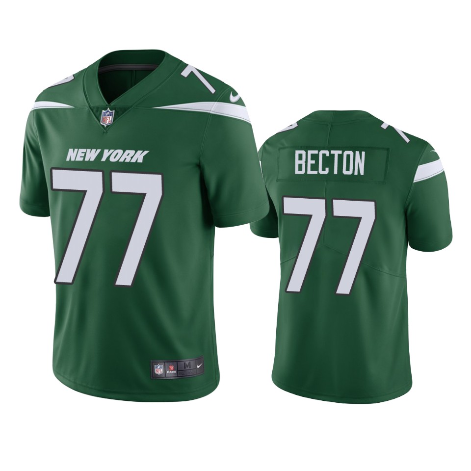 New York Jets #77 Mekhi Becton Men's Nike Green 2020 NFL Draft Vapor Limited Jersey