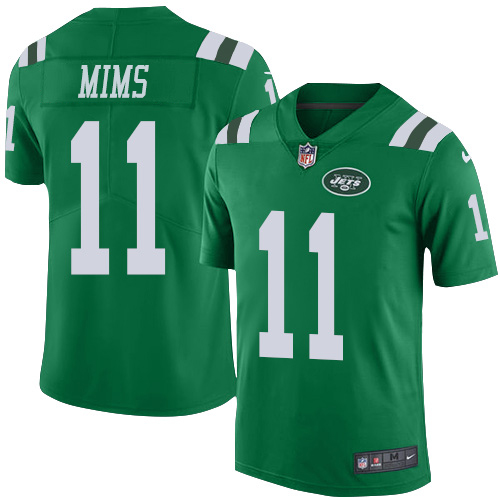 Nike Jets #11 Denzel Mim Green Men's Stitched NFL Limited Rush Jersey
