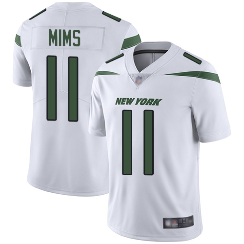 Nike Jets #11 Denzel Mim White Men's Stitched NFL Vapor Untouchable Limited Jersey