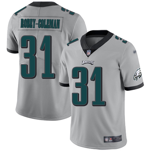 Nike Eagles #31 Nickell Robey-Coleman Silver Men's Stitched NFL Limited Inverted Legend Jersey
