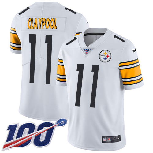 Nike Steelers #11 Chase Claypool White Men's Stitched NFL 100th Season Vapor Untouchable Limited Jersey