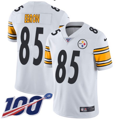 Nike Steelers #85 Eric Ebron White Men's Stitched NFL 100th Season Vapor Untouchable Limited Jersey