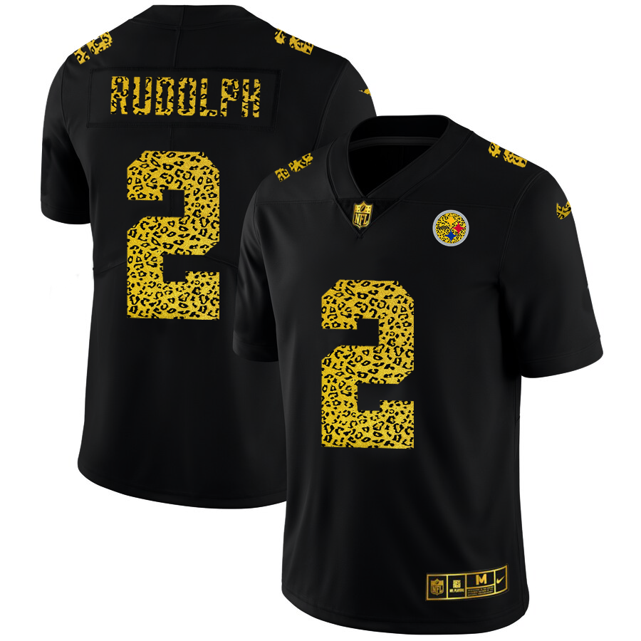 Pittsburgh Steelers #2 Mason Rudolph Men's Nike Leopard Print Fashion Vapor Limited NFL Jersey Black