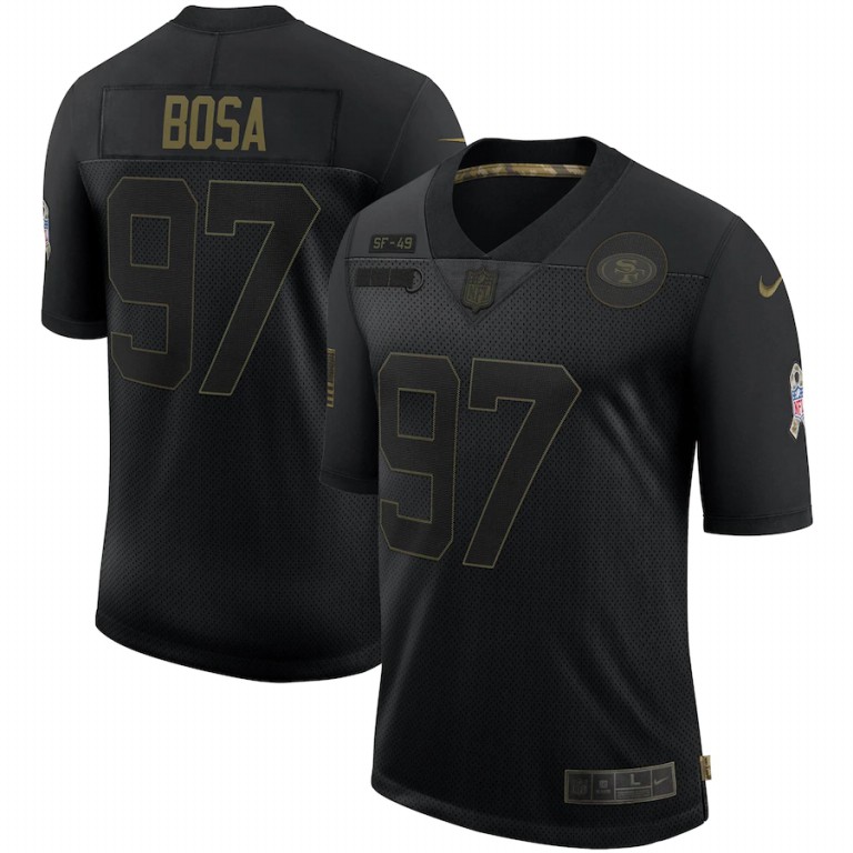 San Francisco 49ers #97 Nick Bosa Nike 2020 Salute To Service Limited Jersey Black