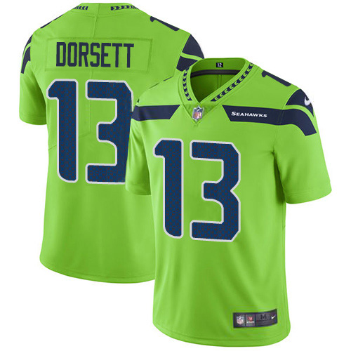 Nike Seahawks #13 Phillip Dorsett Green Men's Stitched NFL Limited Rush Jersey