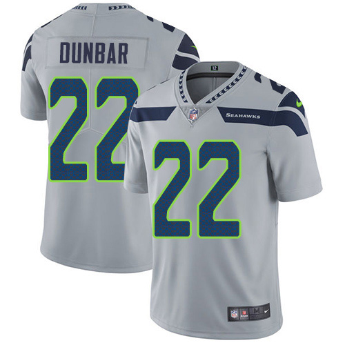 Nike Seahawks #22 Quinton Dunbar Grey Alternate Men's Stitched NFL Vapor Untouchable Limited Jersey