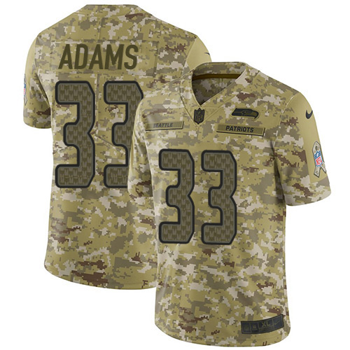 Nike Seahawks #33 Jamal Adams Camo Men's Stitched NFL Limited 2018 Salute To Service Jersey