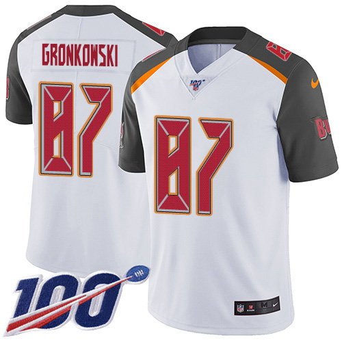 Nike Buccaneers #87 Rob Gronkowski White Men's Stitched NFL 100th Season Vapor Untouchable Limited Jersey