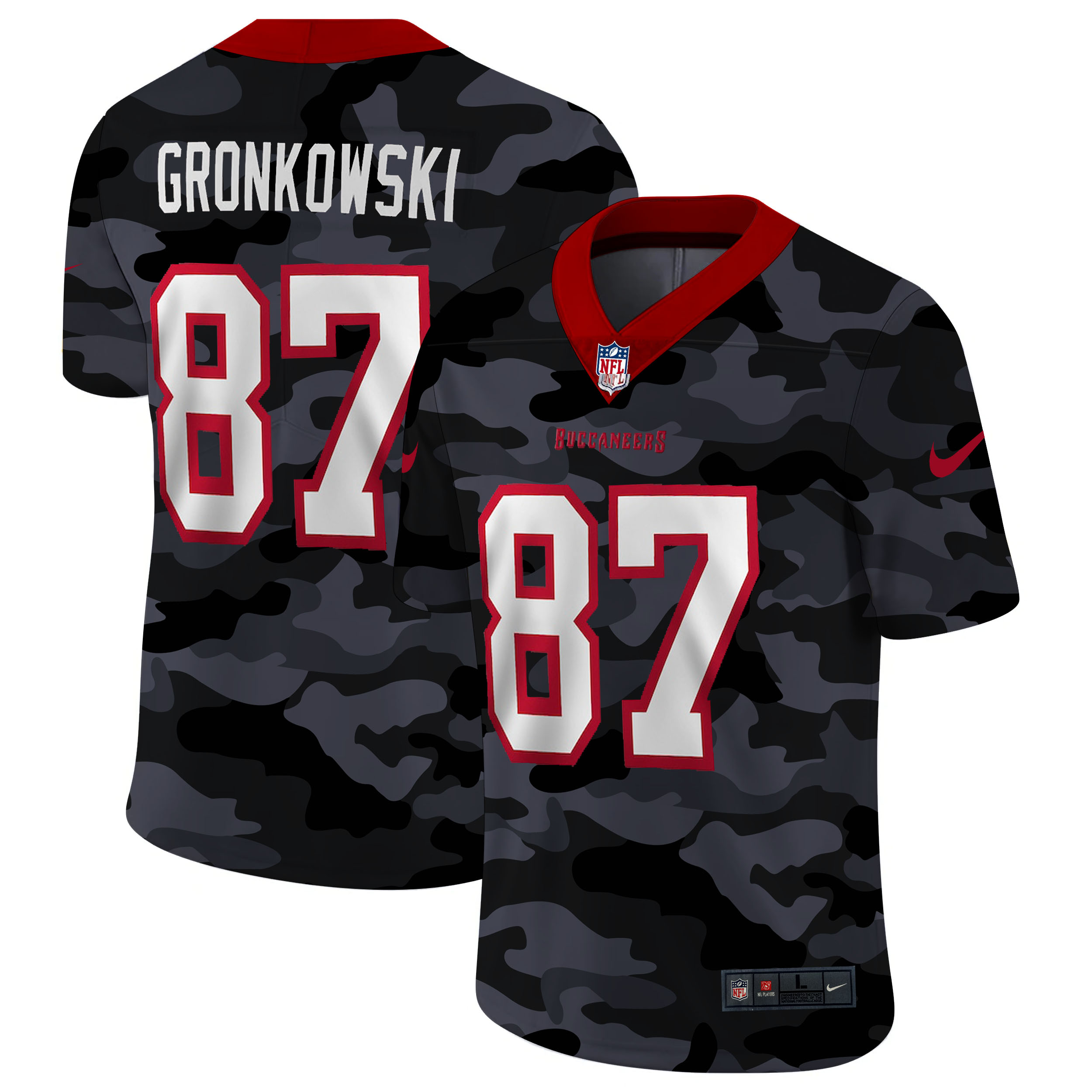 Tampa Bay Buccaneers #87 Rob Gronkowski Men's Nike 2020 Black CAMO Vapor Untouchable Limited Stitched NFL Jersey
