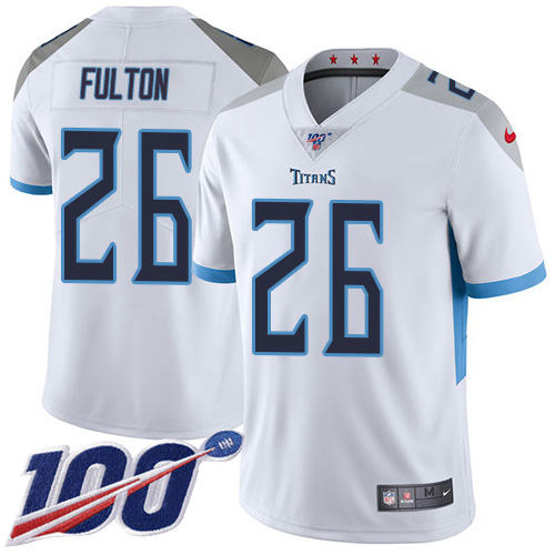 Nike Titans #26 Kristian Fulton White Men's Stitched NFL 100th Season Vapor Untouchable Limited Jersey