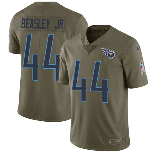 Nike Titans #44 Vic Beasley Jr Olive Men's Stitched NFL Limited 2017 Salute To Service Jersey