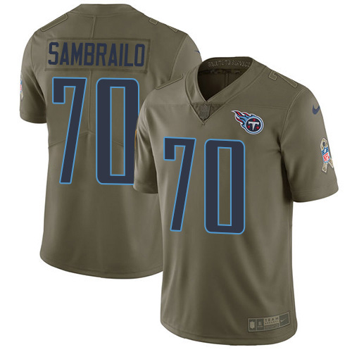 Nike Titans #70 Ty Sambrailo Olive Men's Stitched NFL Limited 2017 Salute To Service Jersey